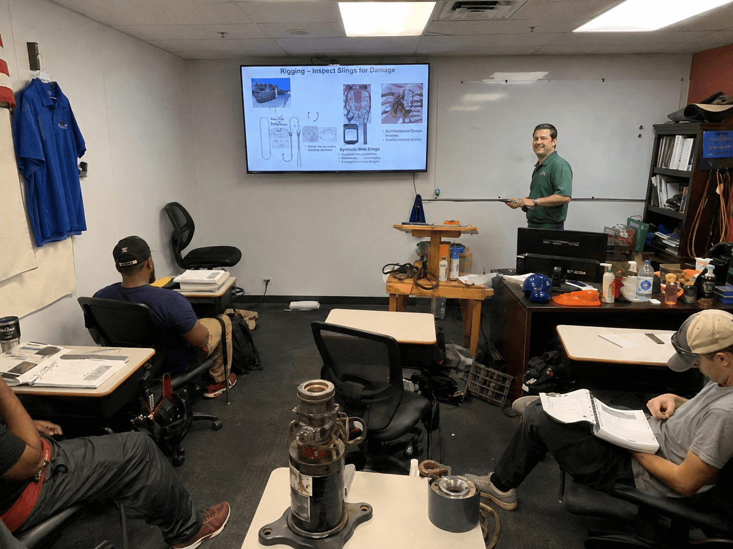 Technicians in a hands-on training session